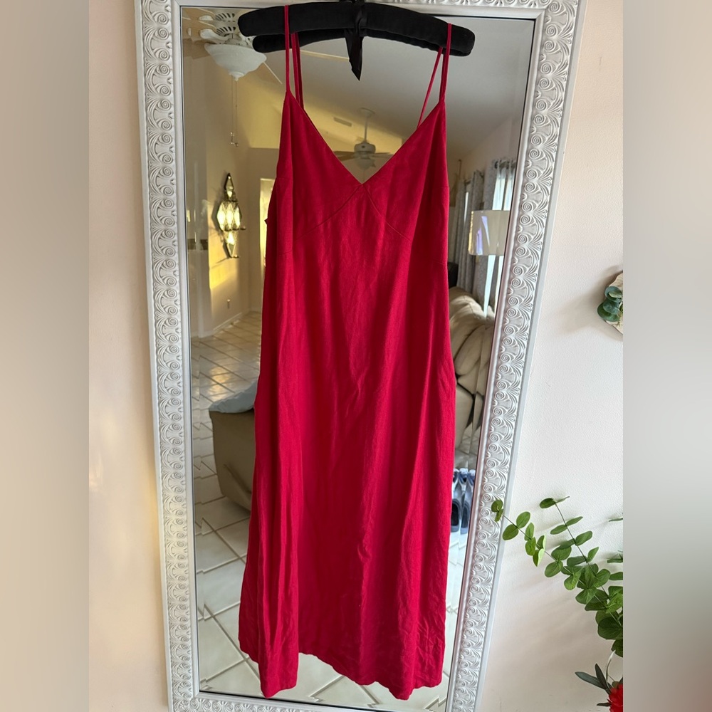 Free People Red Midi Slip Dress